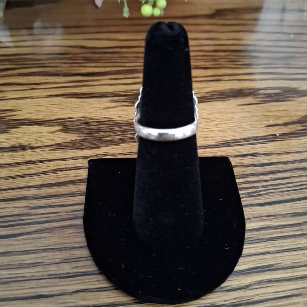 Ring Lace Agate Natural Stone Sterling Silver Statement Ring Size 6